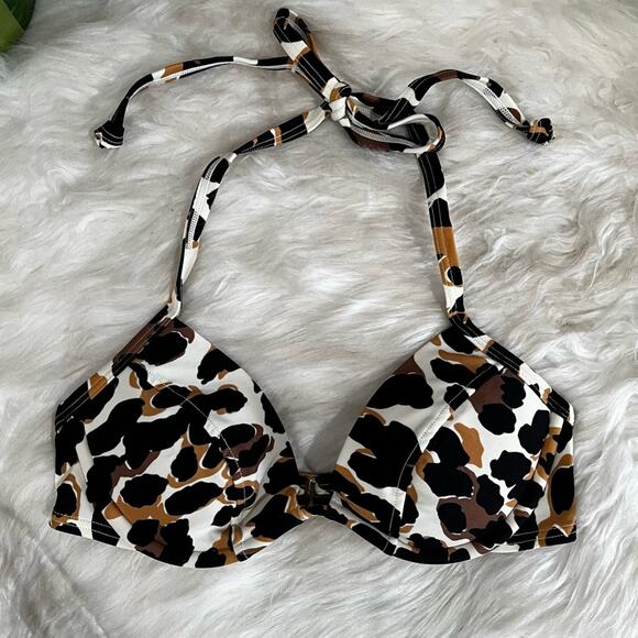 Victoria's Secret Other - NEW Victoria’s Secret Very Sexy Leopard Push Up Padded Swimsuit Bikini Top 32B